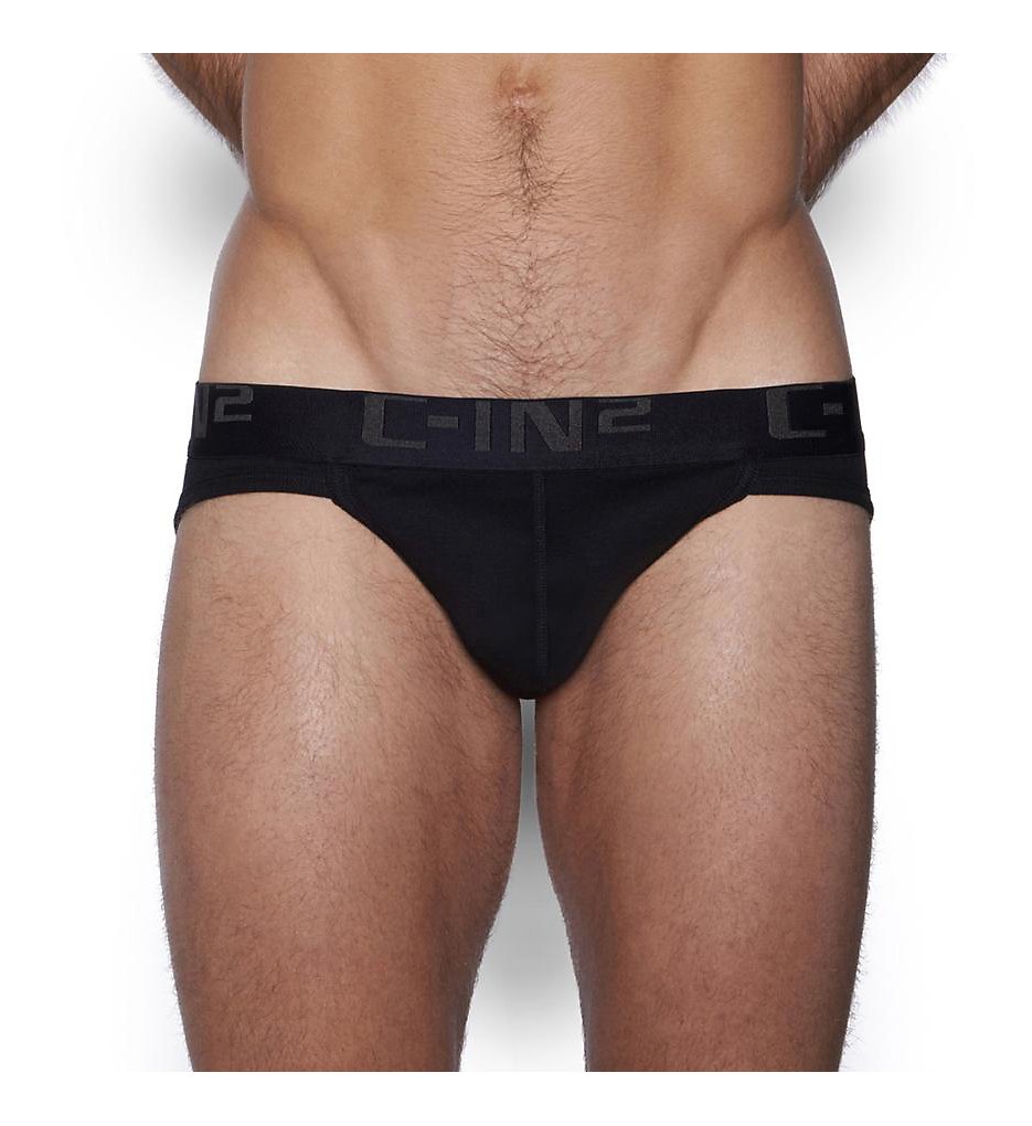 C-in2 4014 Core Basic 100% Cotton Sport Briefs (Black)