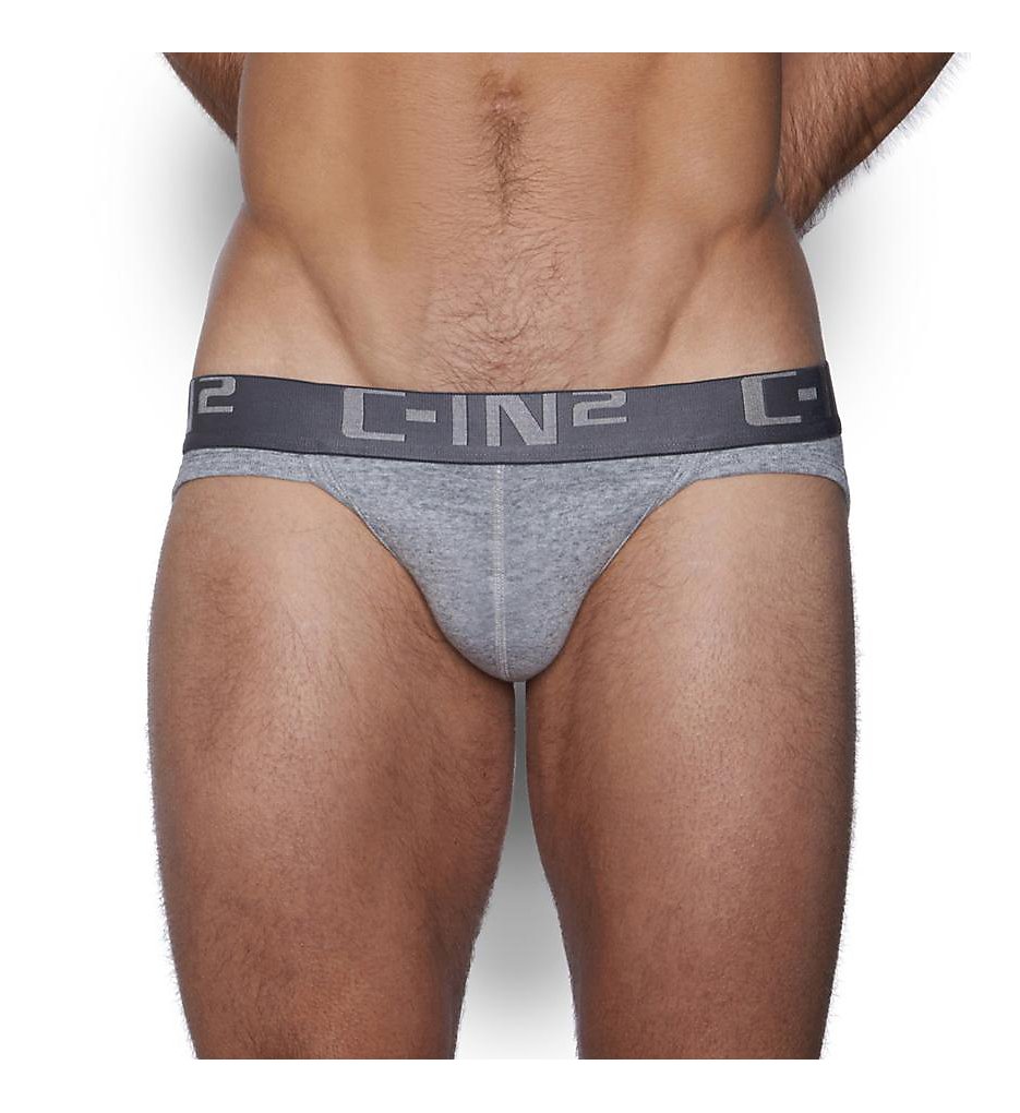 C-in2 4014 Core Basic 100% Cotton Sport Briefs (Heather Grey)