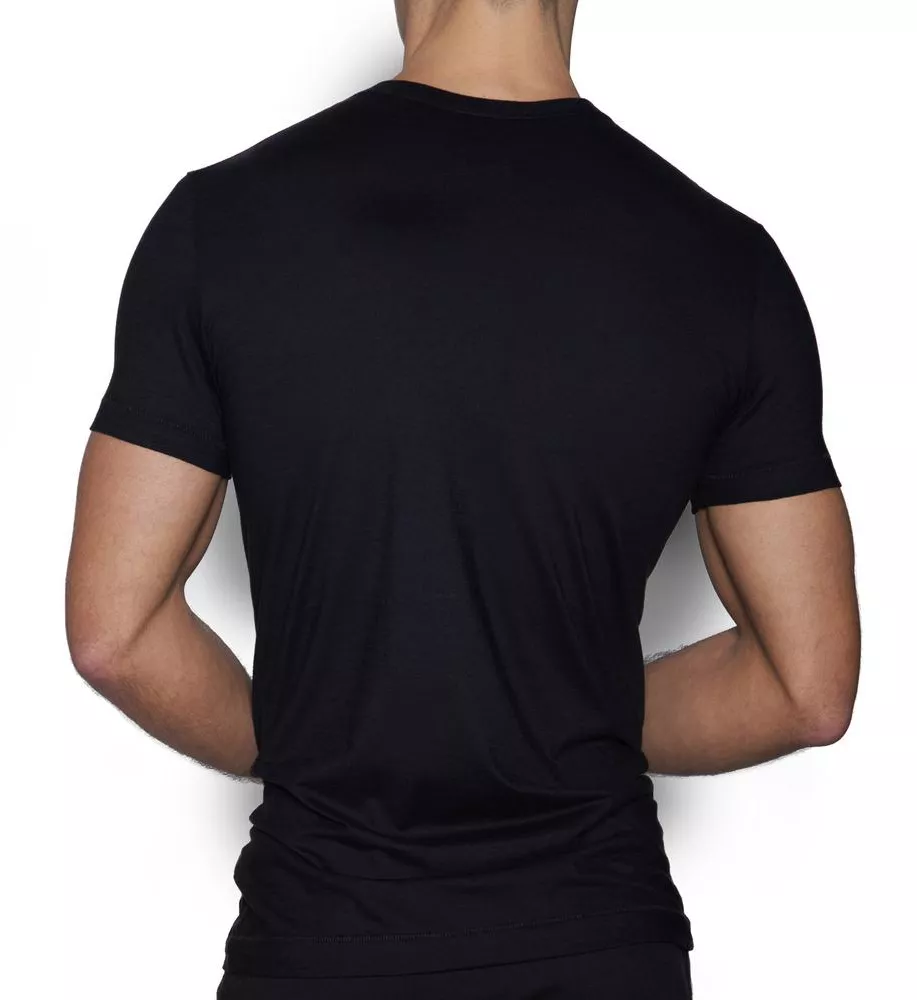 Core Basic 100% Cotton V-Neck T-Shirt BLK S