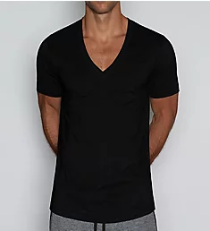 Core Classic 100% Pima Cotton V-Neck T-Shirt BLK S