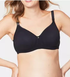 Croissant Seamless Underwire Full Cup Nursing Bra Black 32C