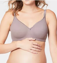 Croissant Seamless Underwire Full Cup Nursing Bra Raisin 38D