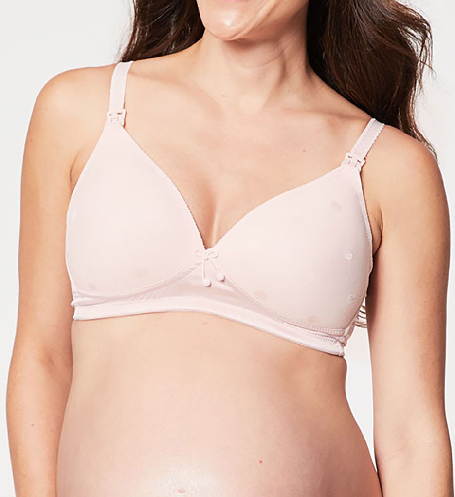 Cake Maternity (1738981): Cake Maternity 25-1023 Mousse Dot Contour Wire Free Nursing Bra (Pink 34B)