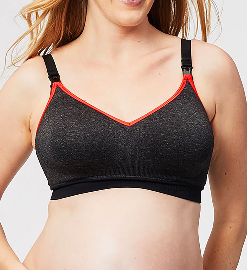 Maternity Contrast Lace Rib Nursing Bra