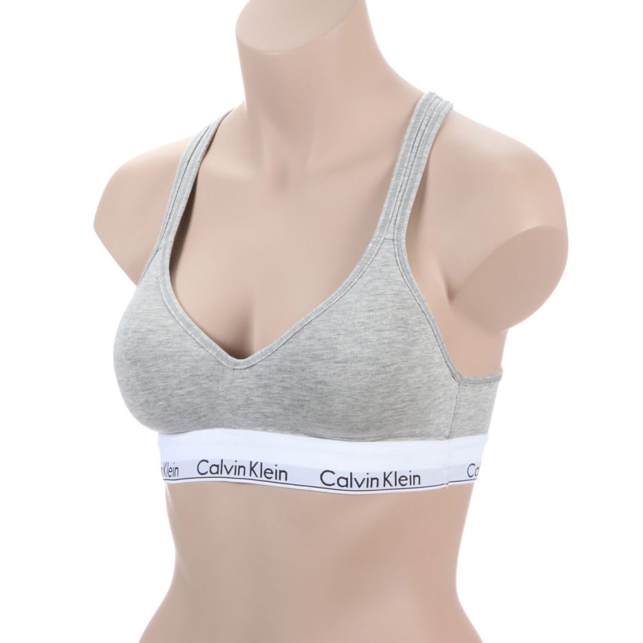 Calvin Klein Modern Cotton Padded Bralette Qf1654 Grey Size XS for