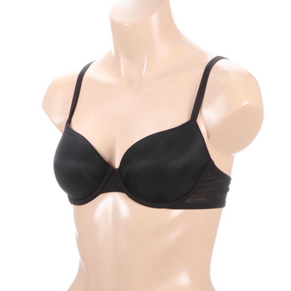 Calvin Klein Sheer Marquisette Lightly Lined Demi Bra QF1680 Black 36D