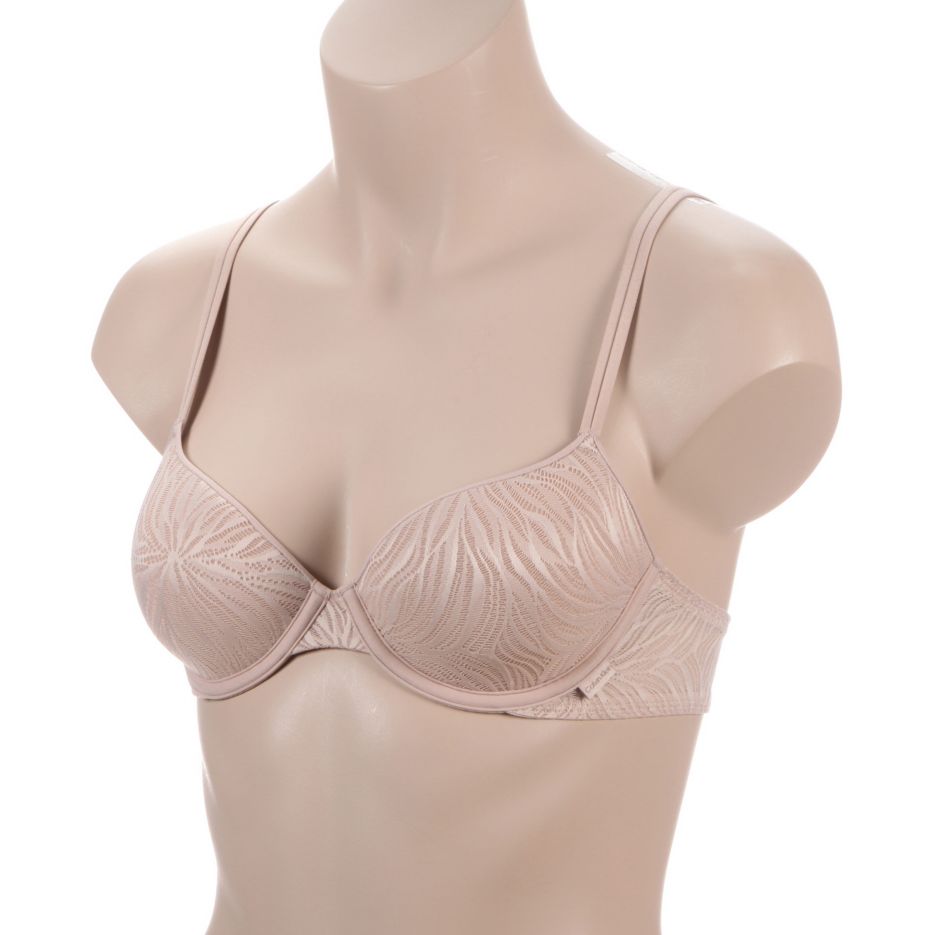 Calvin Klein 000qf6875e Sheer Marquisette Lightly Lined Demi Bra in Brown