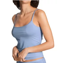 Natural Comfort Cotton Spaghetti Strap Camisole Milky Blue M