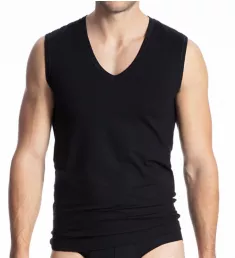 Cotton Code V-Neck Tank Black M