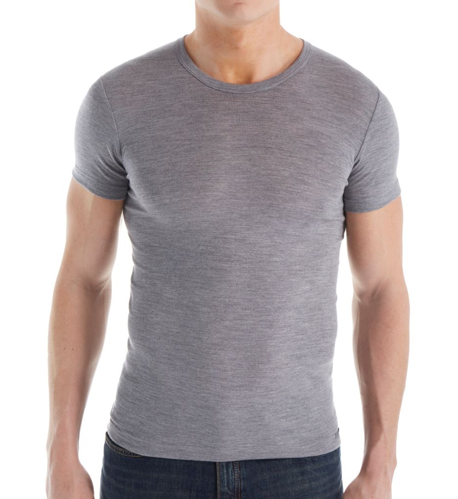 Merino Wool Silk Blend Crew Neck T-Shirt-fs