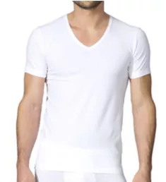 Focus V-Neck T-Shirt WHT 2XL