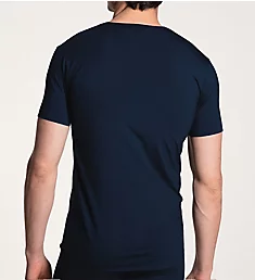 Business Basic V-Neck Shirt Sapphire Blue L