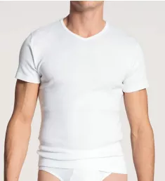 Cotton Classic V-Neck T-Shirt White 2XL