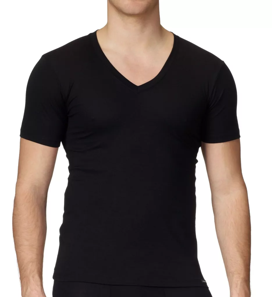 Evolution Pima Cotton V-Neck T-Shirt Black 2XL