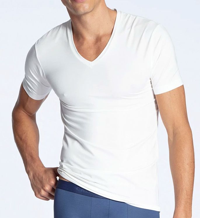 100% Natural Modern Fit V-Neck T-Shirt-acs