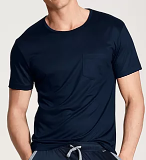 100% Nature Modern Fit Crew Neck T-Shirt Sapphire Blue M