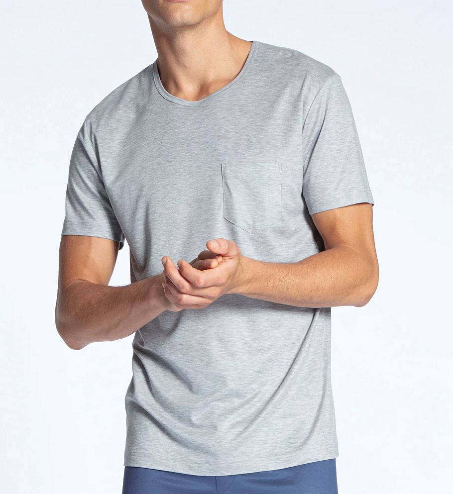 Calida 100% Nature Modern Fit Crew Neck T-Shirt Gravel Mele XL  - Image 1