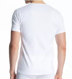 Cotton Code V-Neck Shirt wht L