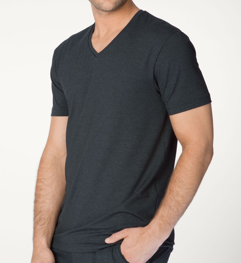 Modern Fit Micro Modal V Neck T-Shirt-fs