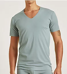 Clean Line Micro Modal V-Neck T-Shirt Slate Grey S