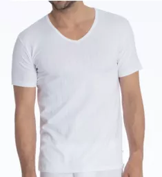 Pure & Style Quick Dry Pima Cotton V-Neck T-Shirt White S