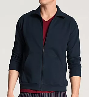 Remix Basic French Terry Full Zip Jacket Dark Sapphire L