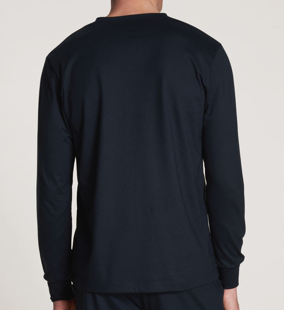 Remix 100% Cotton Long Sleeve Henley Shirt-bs