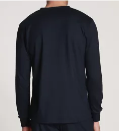 Remix 100% Cotton Long Sleeve Henley Shirt DrkS S