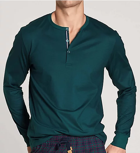 Calida Remix 100% Cotton Long Sleeve Henley Shirt 15581