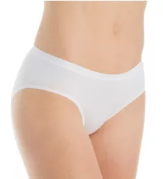 Natural Comfort Cotton Hi Cut Brief Panty White L