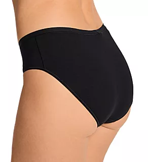 Natural Comfort Cotton Hi Cut Brief Panty Black L