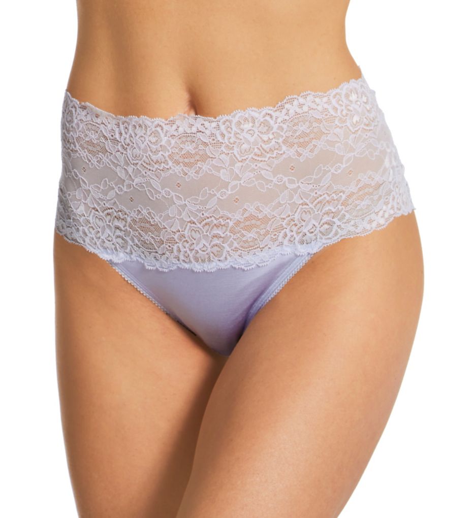 Calida Women's Sensual Secrets Lace High Waist Brief Panty in Harmony Blue | Size 2XS | HerRoom.com