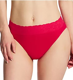 Lycra Lace Hi Cut Brief Panties Barberry Red XS