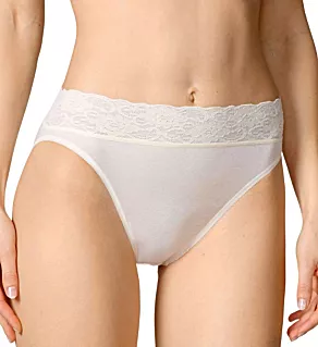 Lycra Lace Hi Cut Brief Panties Champagne XS