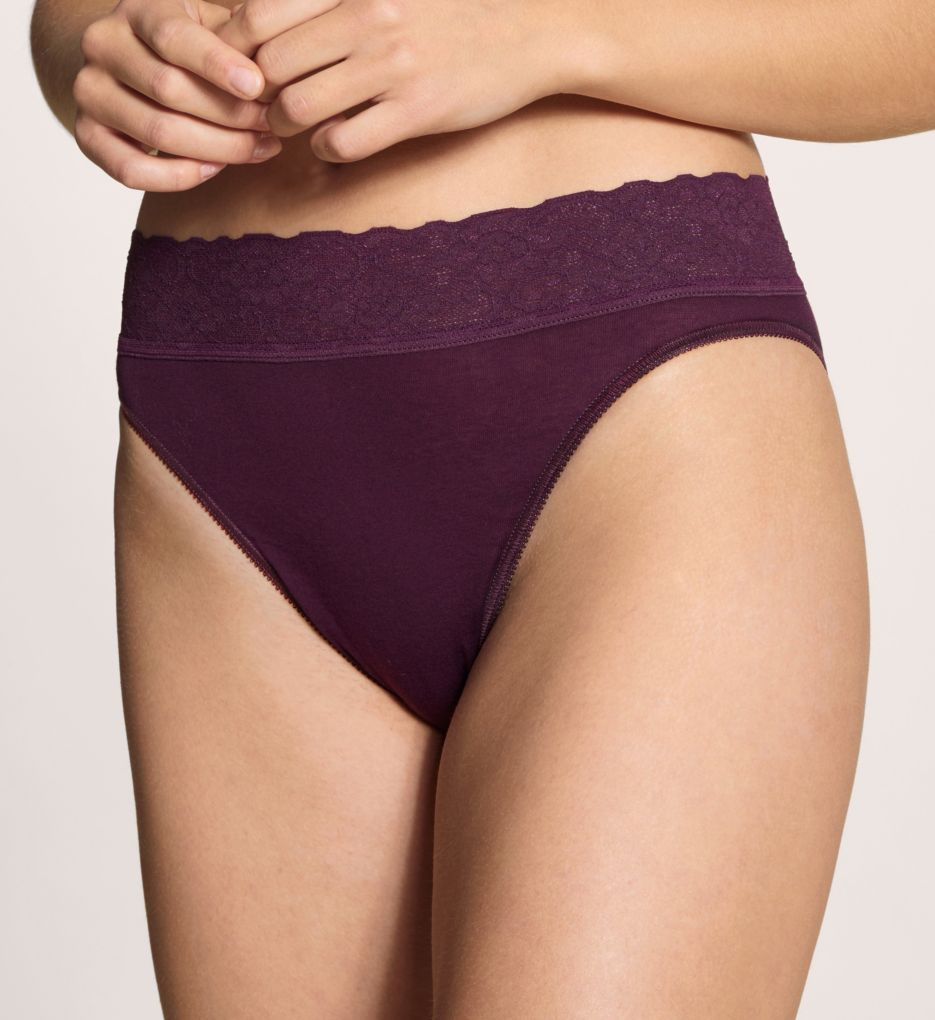 Calida (2485680) -- Calida 21901 Lycra Lace Hi Cut Brief Panties (Dark Violet S)