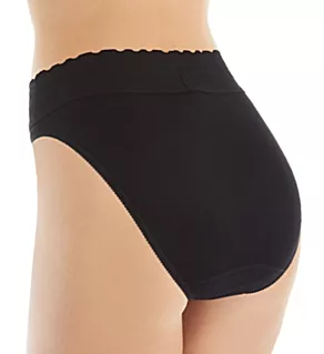 Lycra Lace Hi Cut Brief Panties Black XS