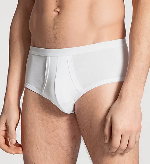 Calida Twisted Cotton Brief With Fly WHT 2XL 