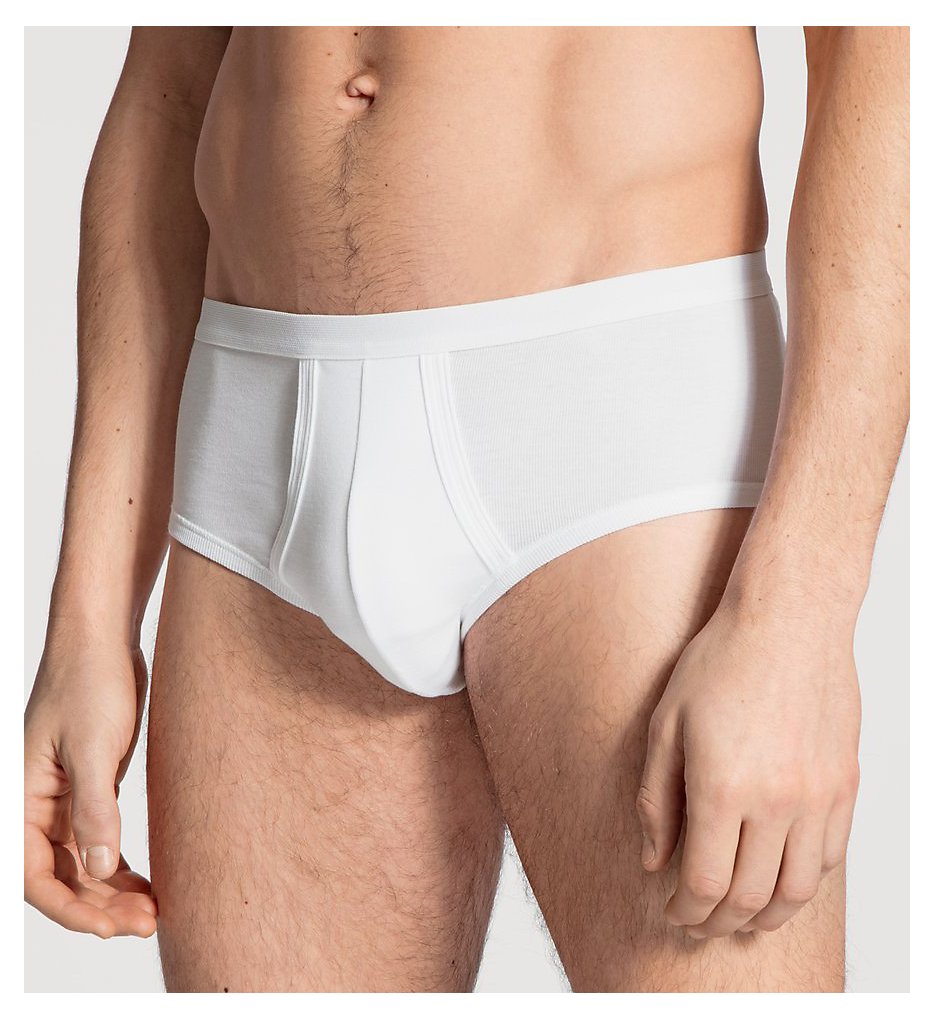 Calida 22010 Twisted Cotton Briefs With Fly (White)