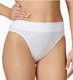 Elastic Hi Cut Brief Panties White XS