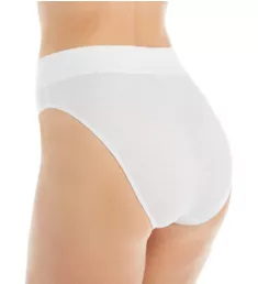 Elastic Hi Cut Brief Panties White XS