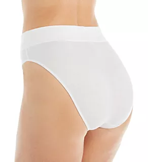 Elastic Hi Cut Brief Panties White XS
