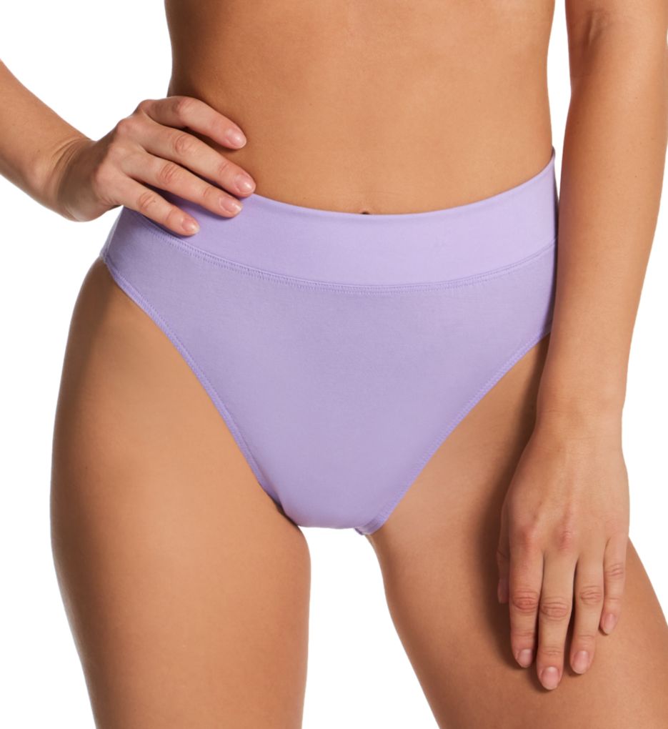 Elastic Hi Cut Brief Panties-fs