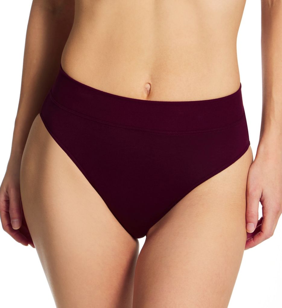 Elastic Hi Cut Brief Panties-fs