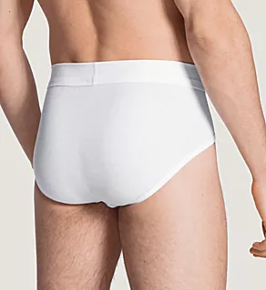 Cotton Classic Brief w/ Fly & Soft Waistband WHT L