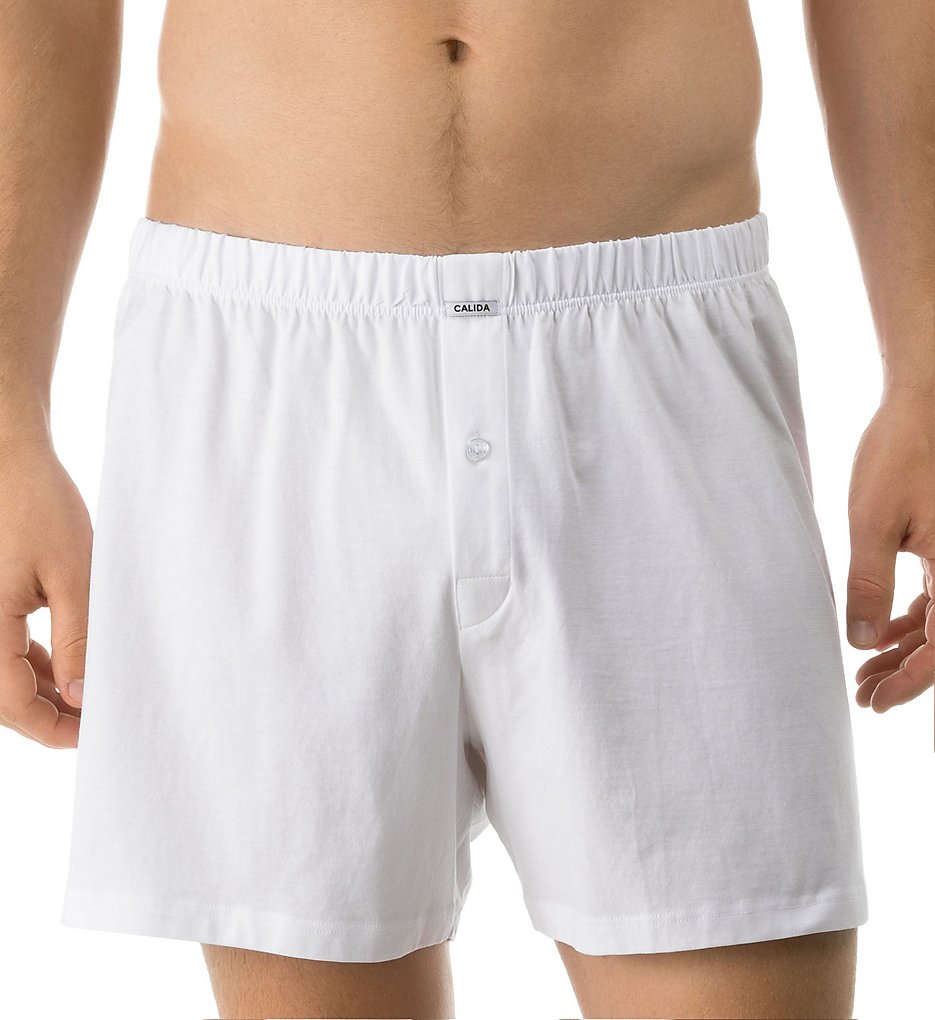 Calida 24714 Activity Cotton Fly Front Boxer (White)