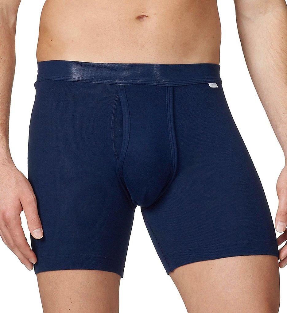Calida 25111 Cotton 1x1 New 100% Cotton Fly Front Boxer (Admiral)