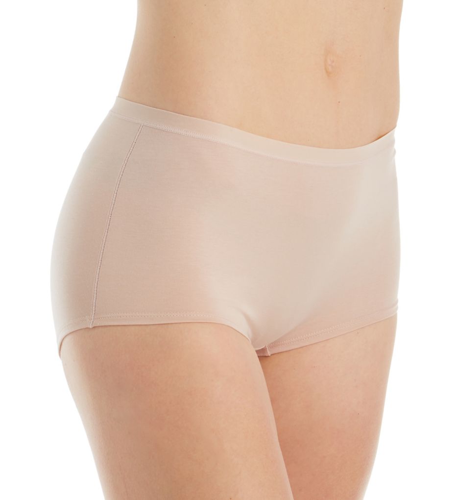 Calida Women's Natural Comfort Cotton Boyshort Brief Panty in Beige | Size Large | HerRoom.com
