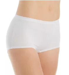 Natural Comfort Cotton Boyshort Brief Panty White L