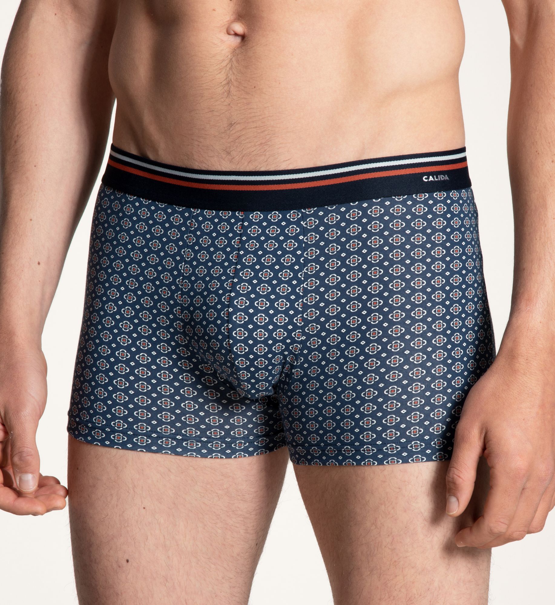 CALIDA Cotton Code Design Boxer a Pantaloncino, Blu