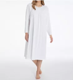 Soft Cotton Long Sleeve Nightgown White XS